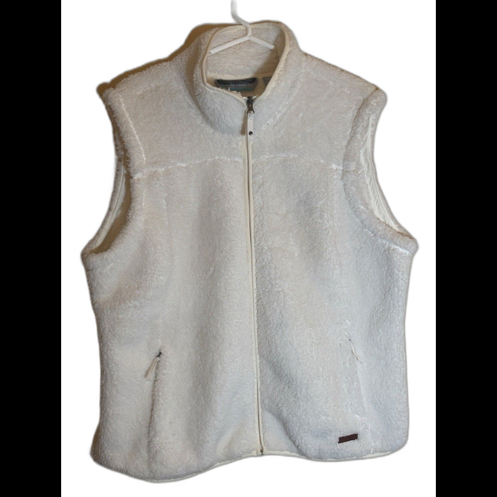 Free Country Women's Fleece Full Zip Sweater Vest Zip Pockets Mock Neck 2XL